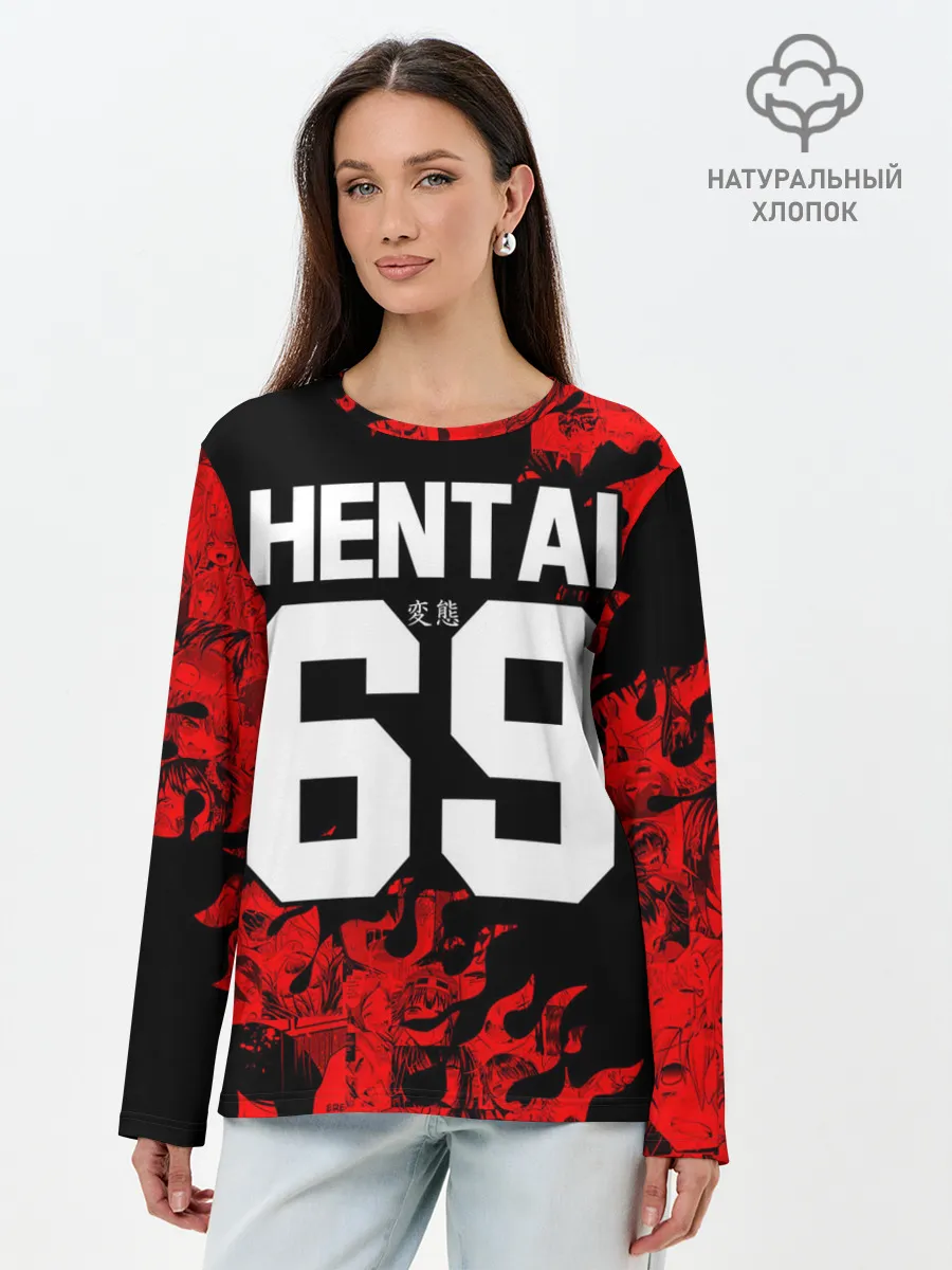 Лонгслив женский. Хлопок / HENTAI [02]