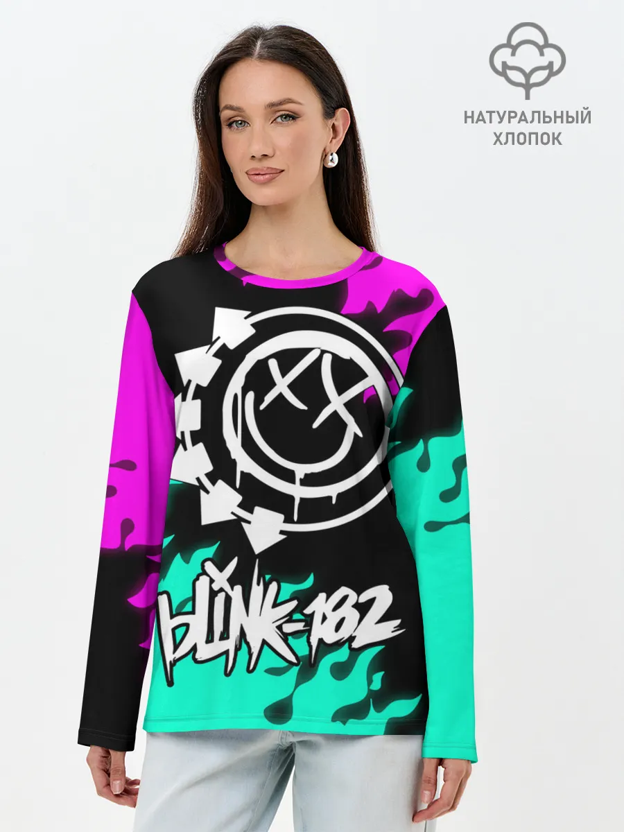 Лонгслив женский. Хлопок / Blink-182