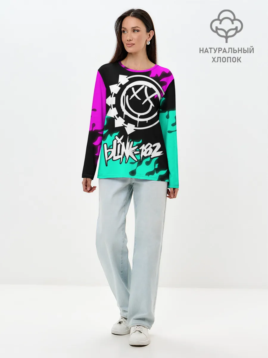 Лонгслив женский. Хлопок / Blink-182