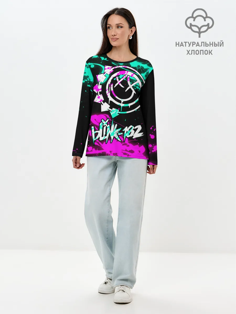 Лонгслив женский. Хлопок / Blink-182