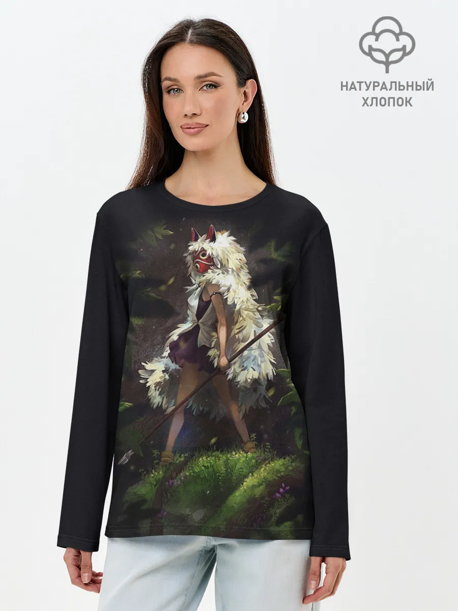 Лонгслив женский. Хлопок / Принцесса Мононоке