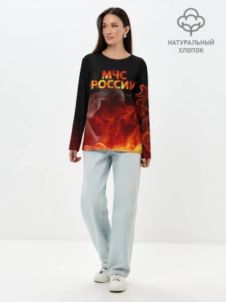 Лонгслив женский. Хлопок / МЧС России