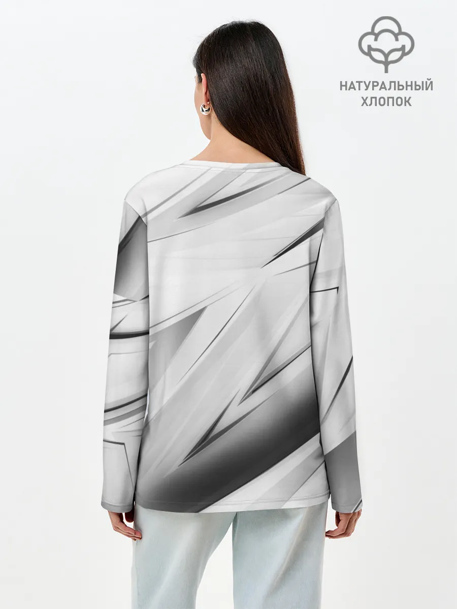 Лонгслив женский. Хлопок / GEOMETRY STRIPES WHITE