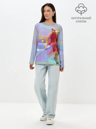 Лонгслив женский. Хлопок / Абстракция