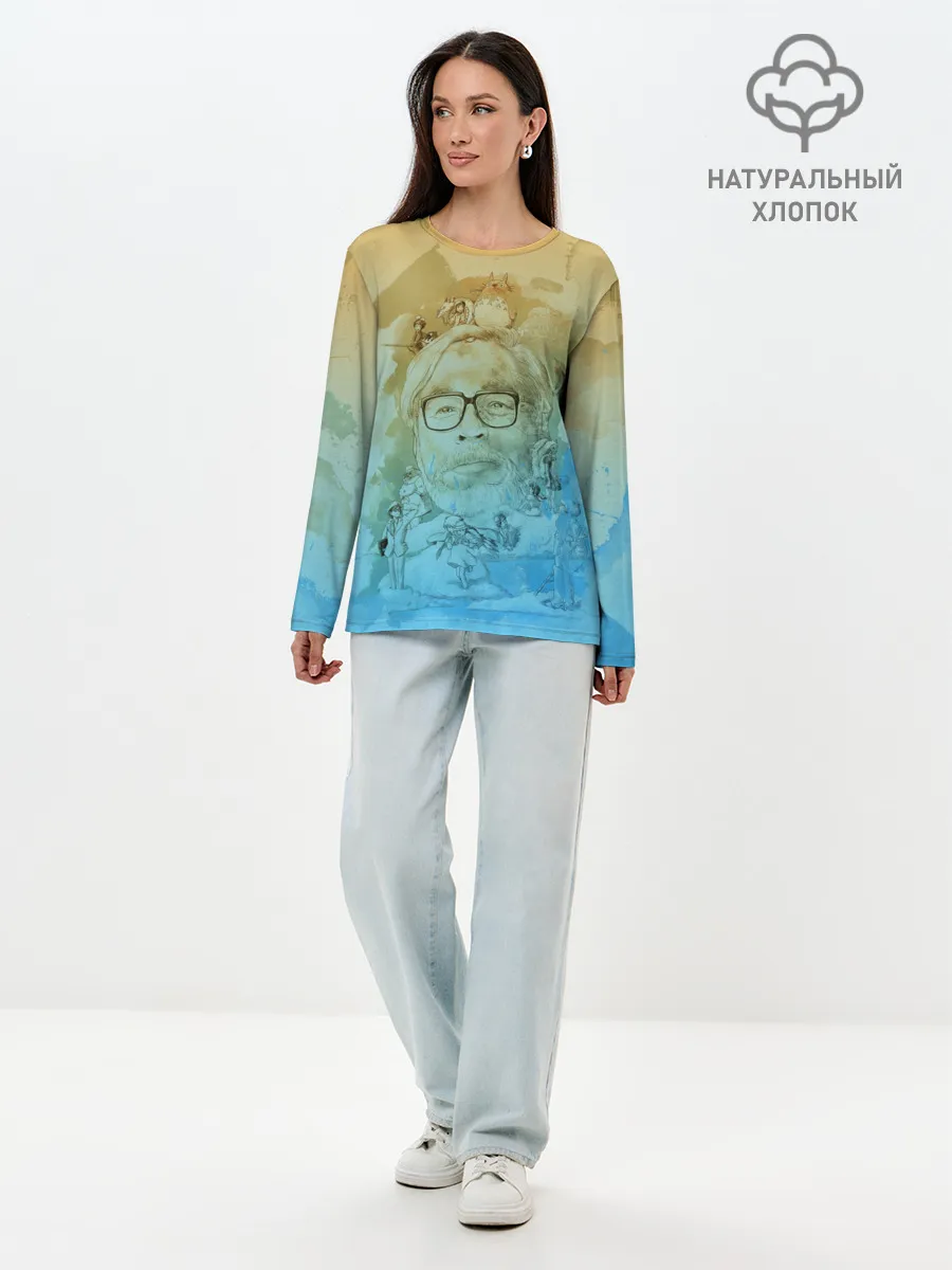 Лонгслив женский. Хлопок / P007_P004ooo2224483