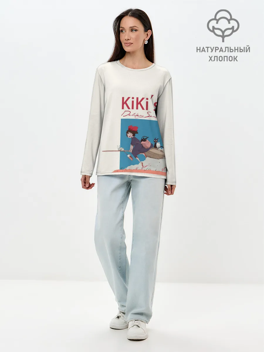 Лонгслив женский. Хлопок / Kiki’s Delivery Service на метле