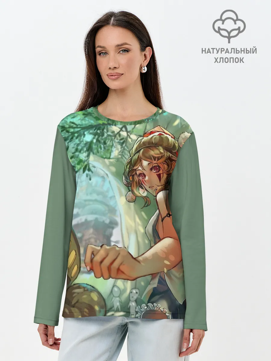 Лонгслив женский. Хлопок / Гибли