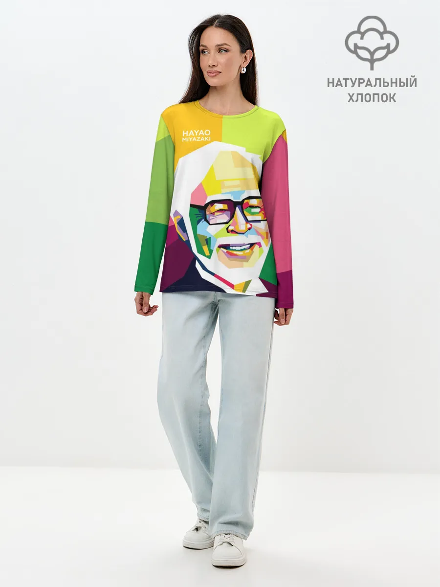 Лонгслив женский. Хлопок / P007_P004ooo2224487