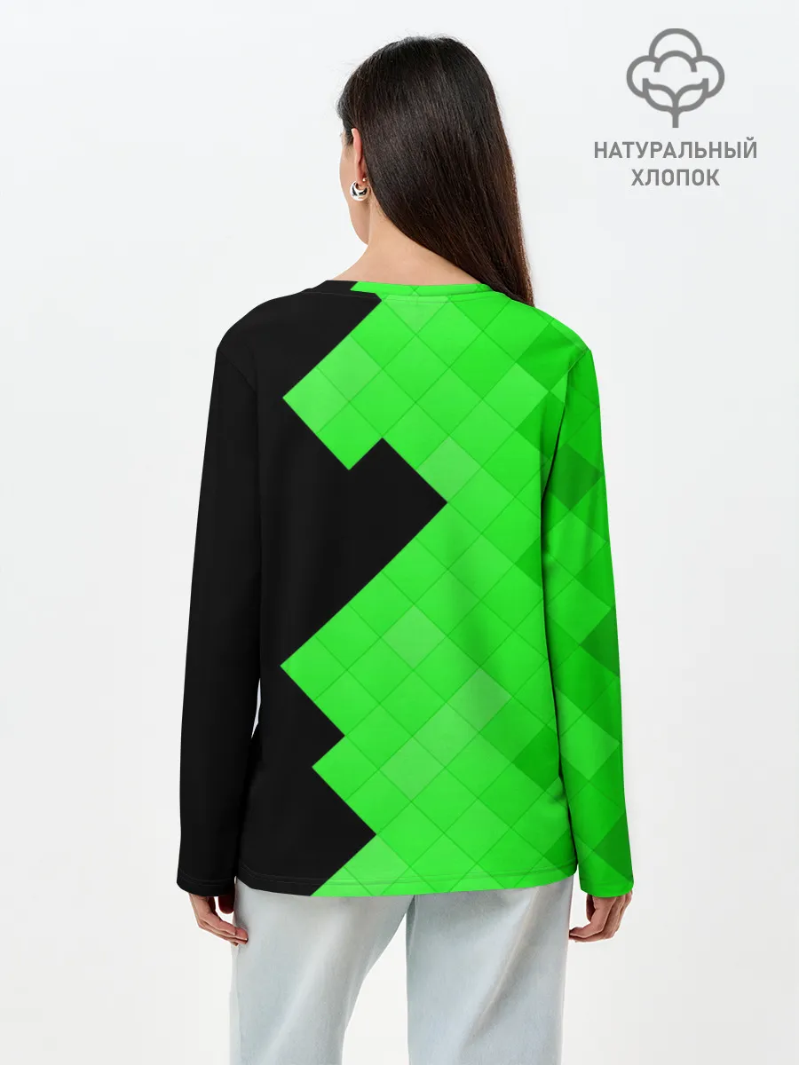 Лонгслив женский. Хлопок / MINECRAFT