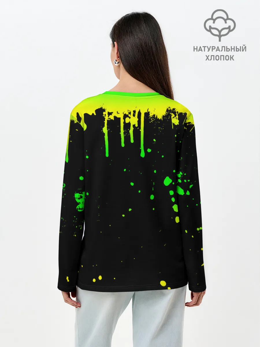 Лонгслив женский. Хлопок / НЕОНОВЫЕ ПОДТЕКИ