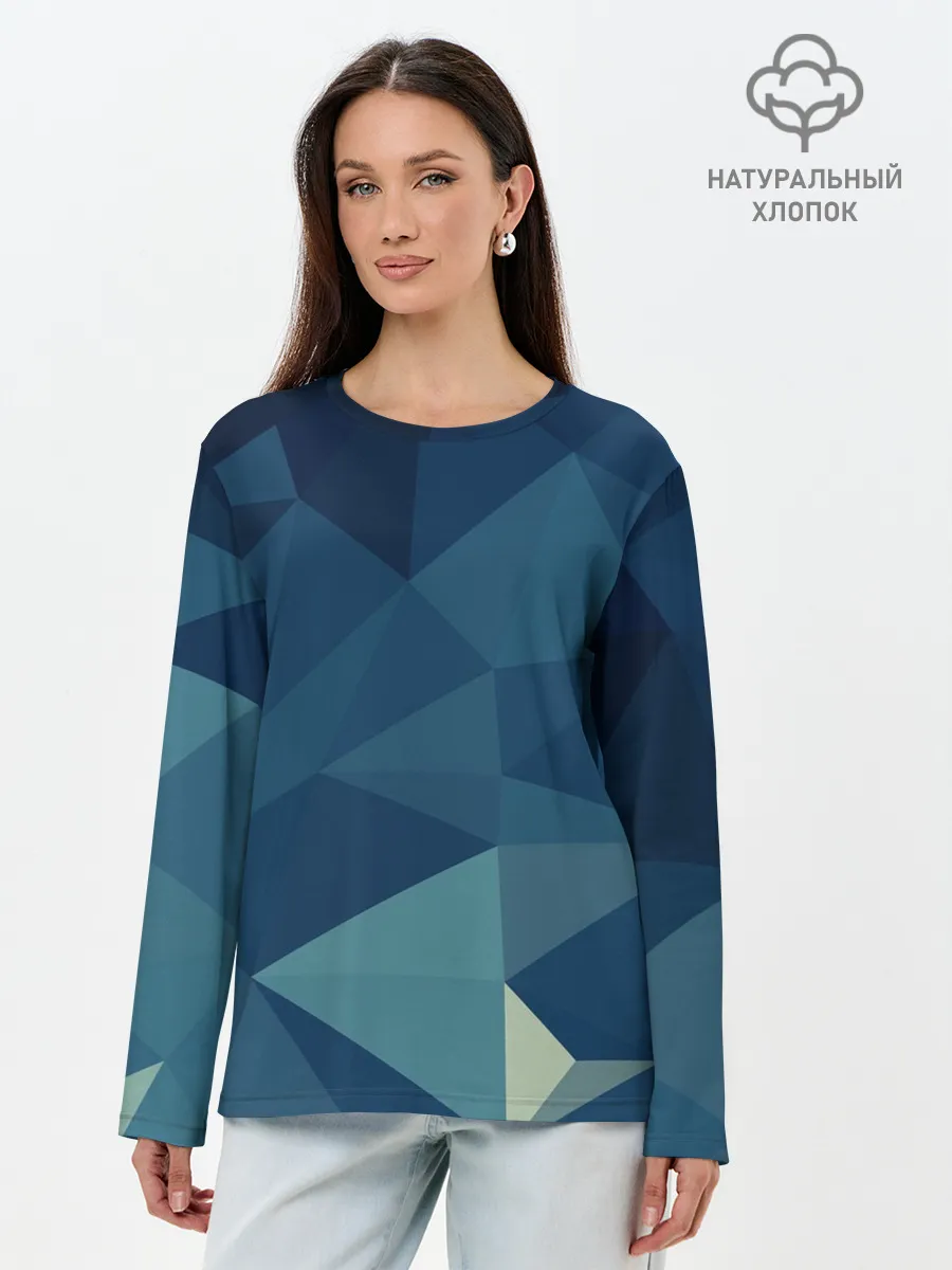Лонгслив женский. Хлопок / DARK BLUE
