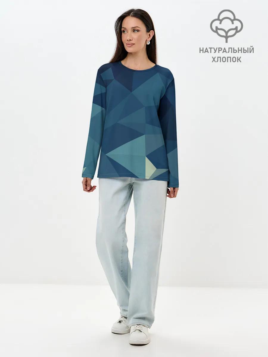 Лонгслив женский. Хлопок / DARK BLUE