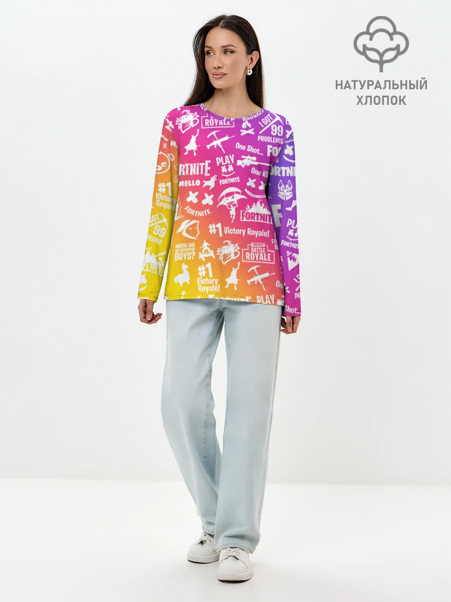Лонгслив женский. Хлопок / FORTNITE PARTY EVENT