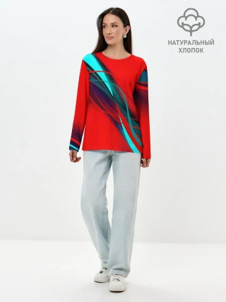 Лонгслив женский. Хлопок / GEOMETRY STRIPES