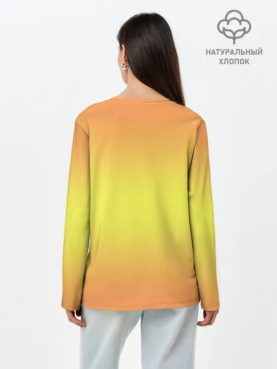 Лонгслив женский. Хлопок / Золотистый ретривер