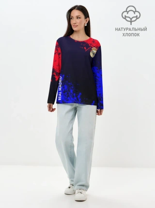 Лонгслив женский. Хлопок / Real Madrid