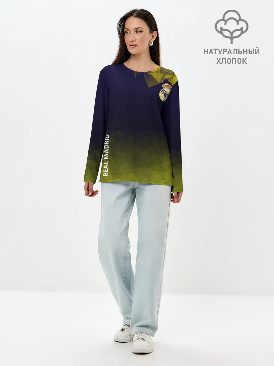 Лонгслив женский. Хлопок / Real Madrid