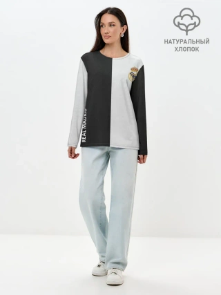 Лонгслив женский. Хлопок / Real Madrid