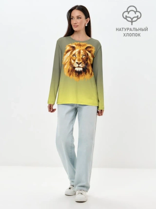 Лонгслив женский. Хлопок / Лев