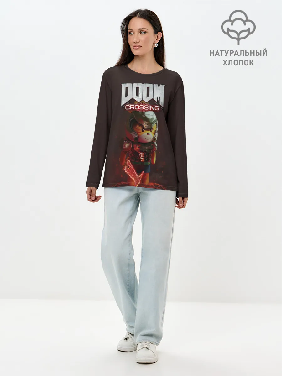 Лонгслив женский. Хлопок / Doom Crossing