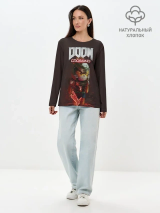 Лонгслив женский. Хлопок / Doom Crossing
