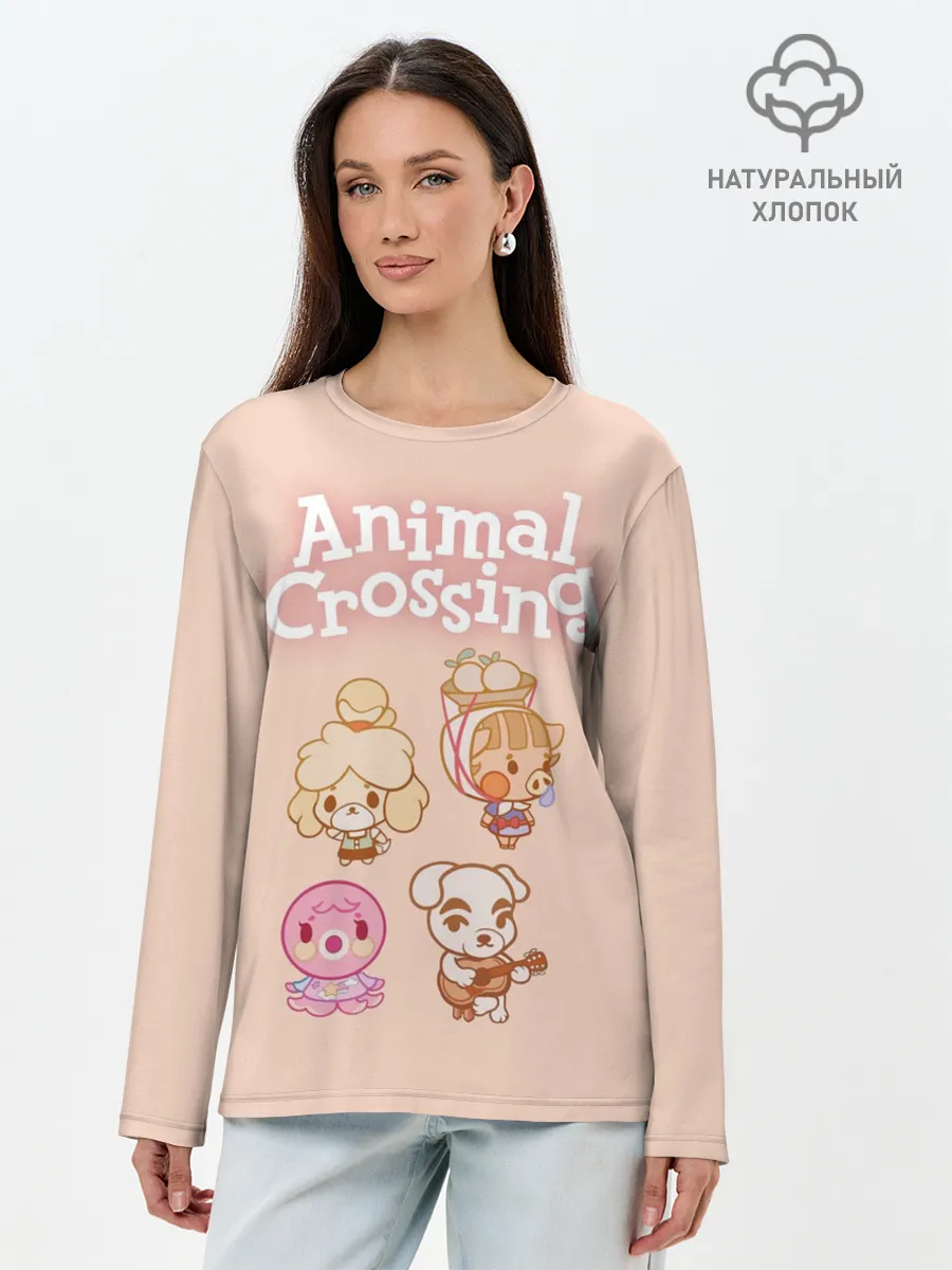 Лонгслив женский. Хлопок / Animal Crossing