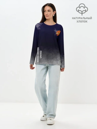 Лонгслив женский. Хлопок / Manchester United