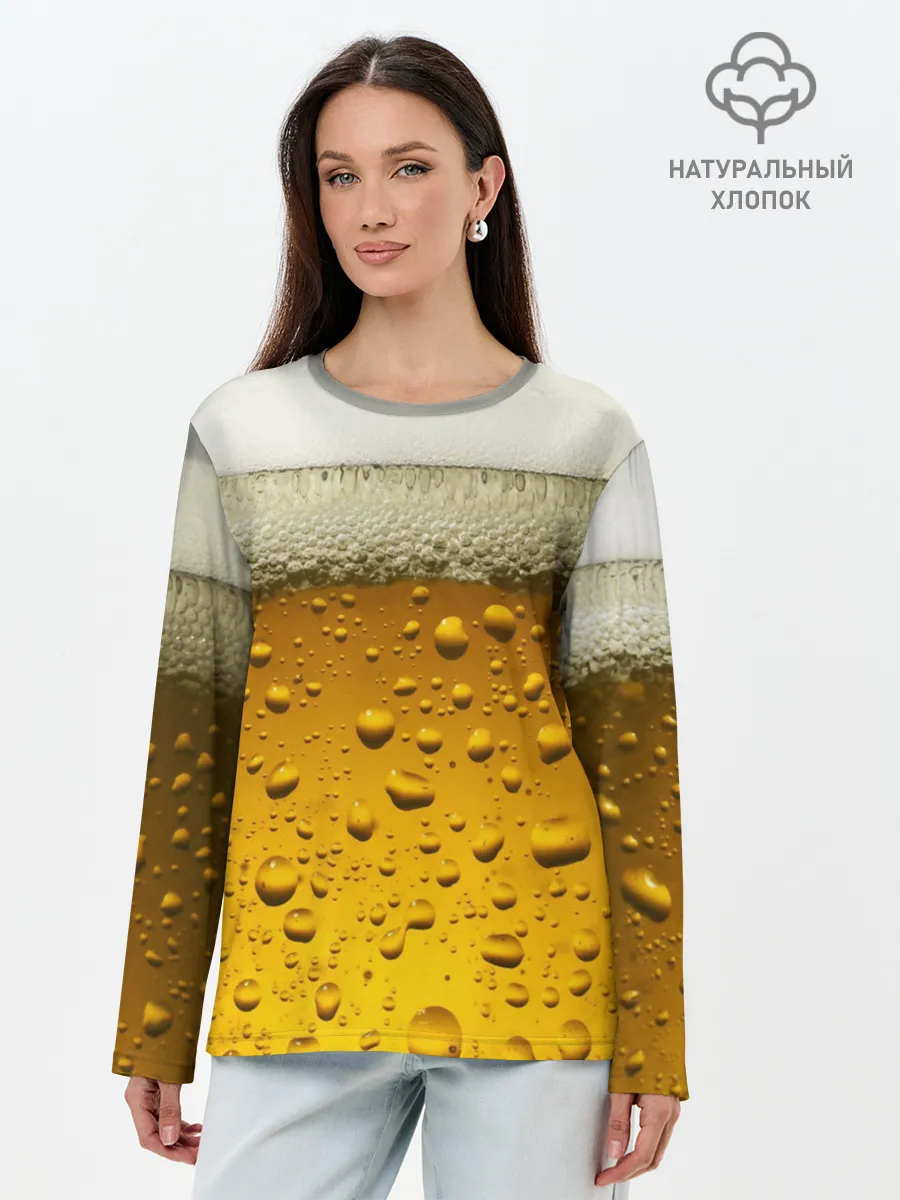 Лонгслив женский. Хлопок / ПИВО