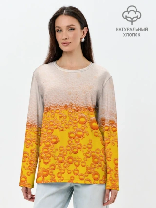 Лонгслив женский. Хлопок / ПИВО с пеной