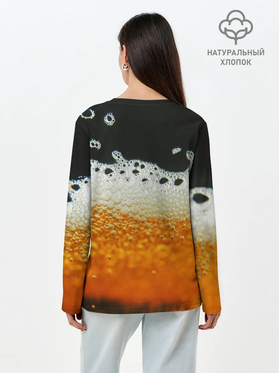 Лонгслив женский. Хлопок / ТЕМНОЕ ПИВО