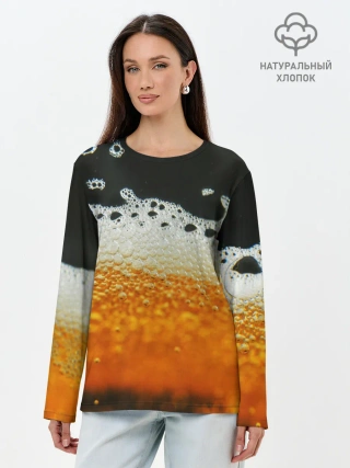 Лонгслив женский. Хлопок / ТЕМНОЕ ПИВО