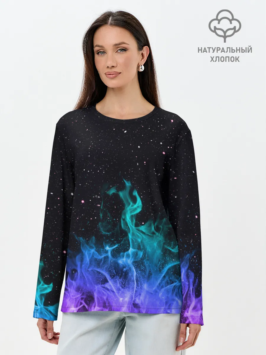 Лонгслив женский. Хлопок / Перламутровый огонь