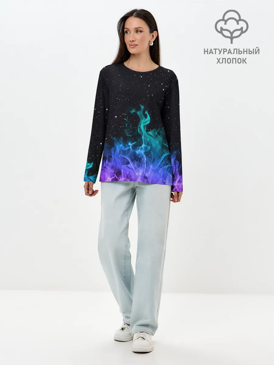 Лонгслив женский. Хлопок / Перламутровый огонь
