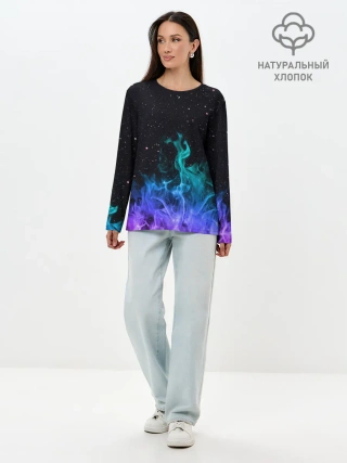 Лонгслив женский. Хлопок / Перламутровый огонь
