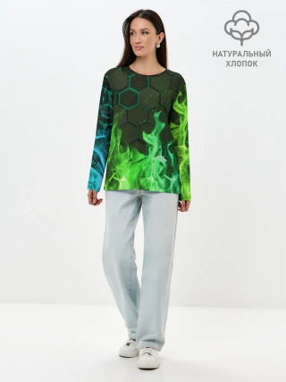 Лонгслив женский. Хлопок / Fire