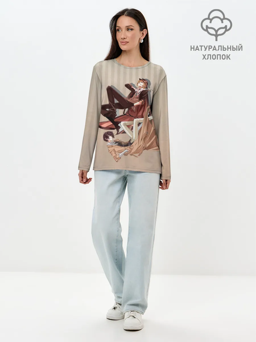 Лонгслив женский. Хлопок / Дазай и ЧУя