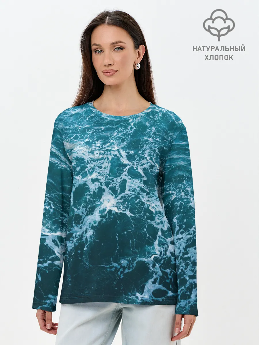 Лонгслив женский. Хлопок / Водная гладь