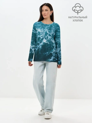 Лонгслив женский. Хлопок / Водная гладь