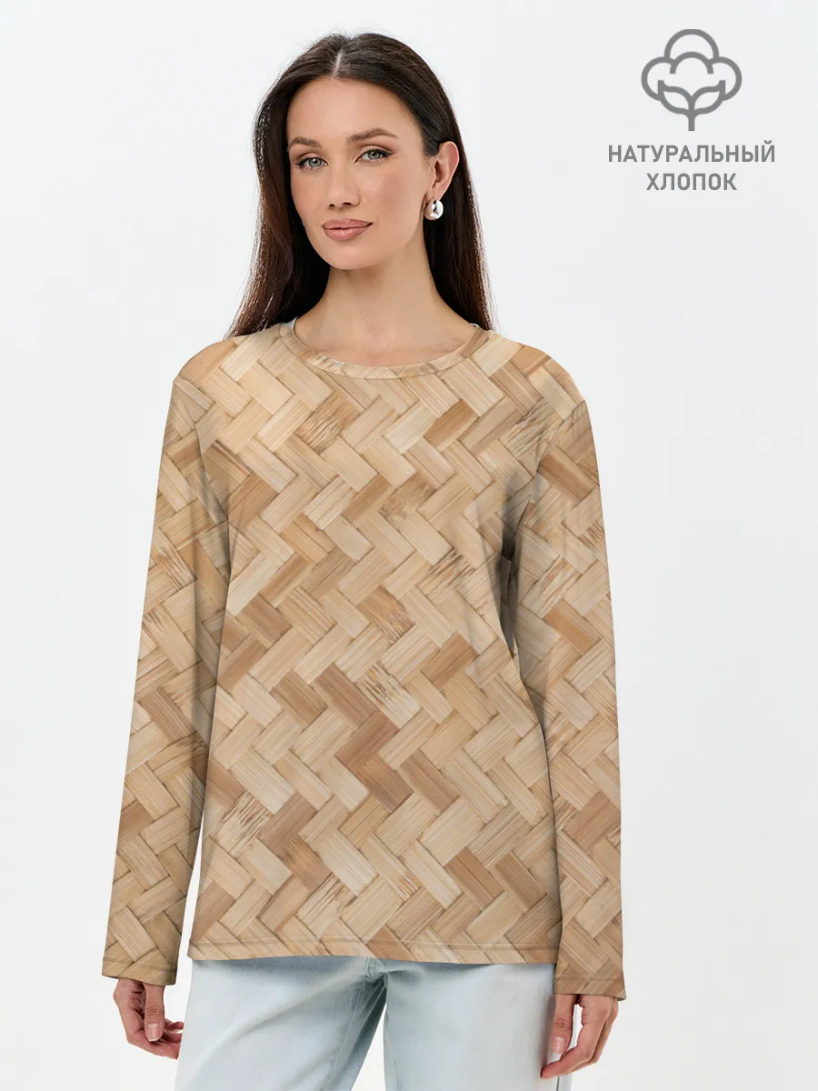 Лонгслив женский. Хлопок / Паркет