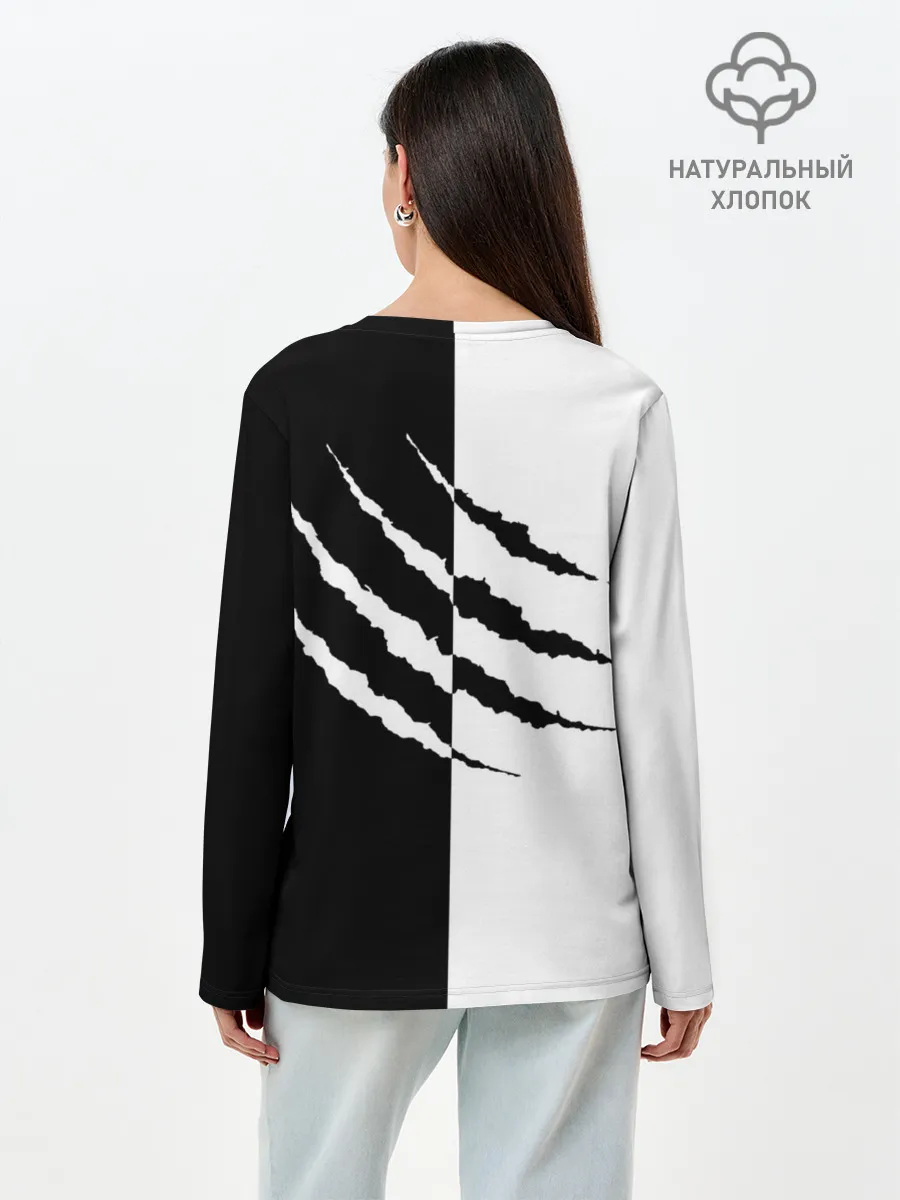 Лонгслив женский. Хлопок / След зверя