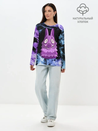 Лонгслив женский. Хлопок / Lama Fortnite