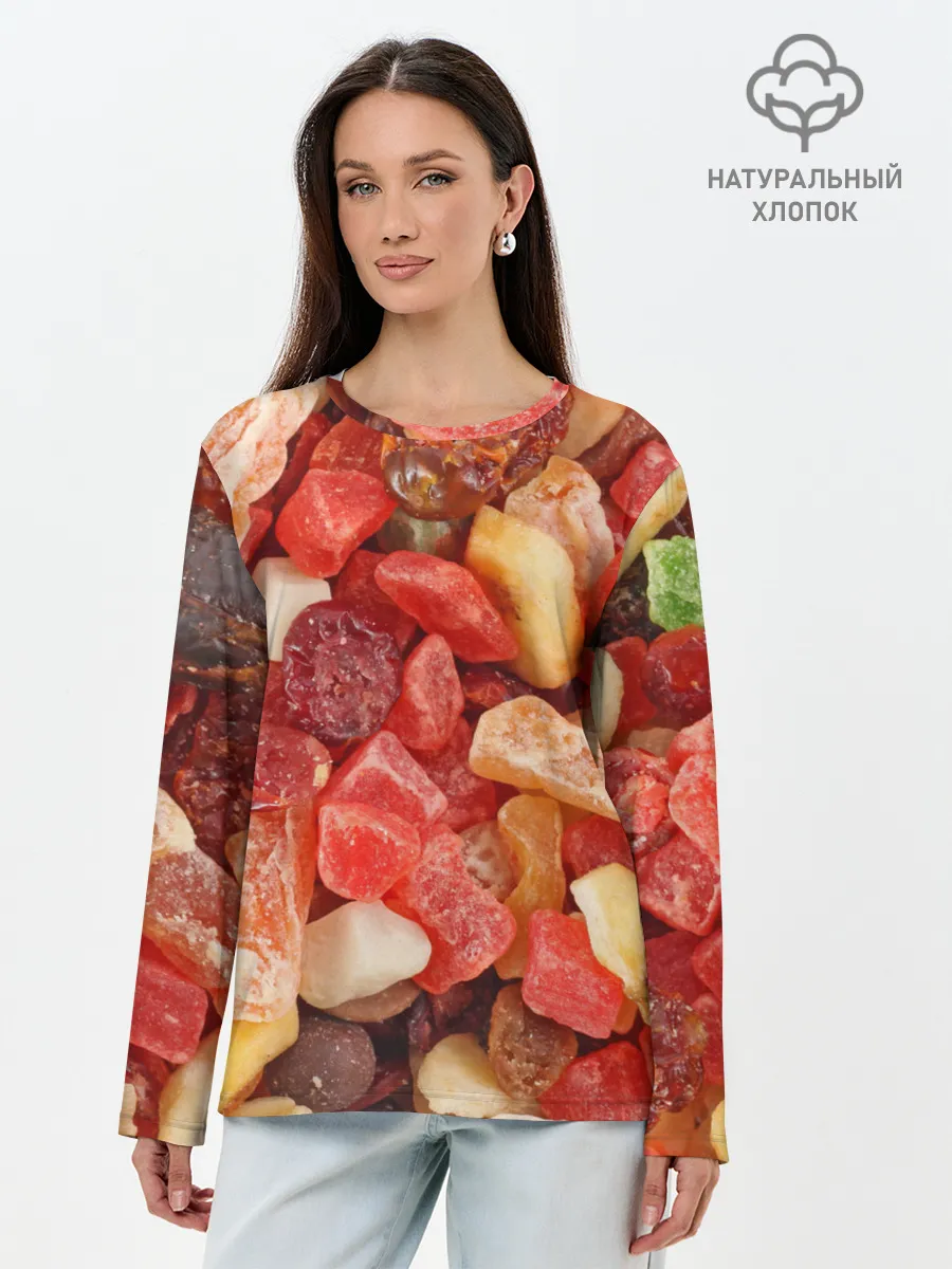 Лонгслив женский. Хлопок / Цукаты