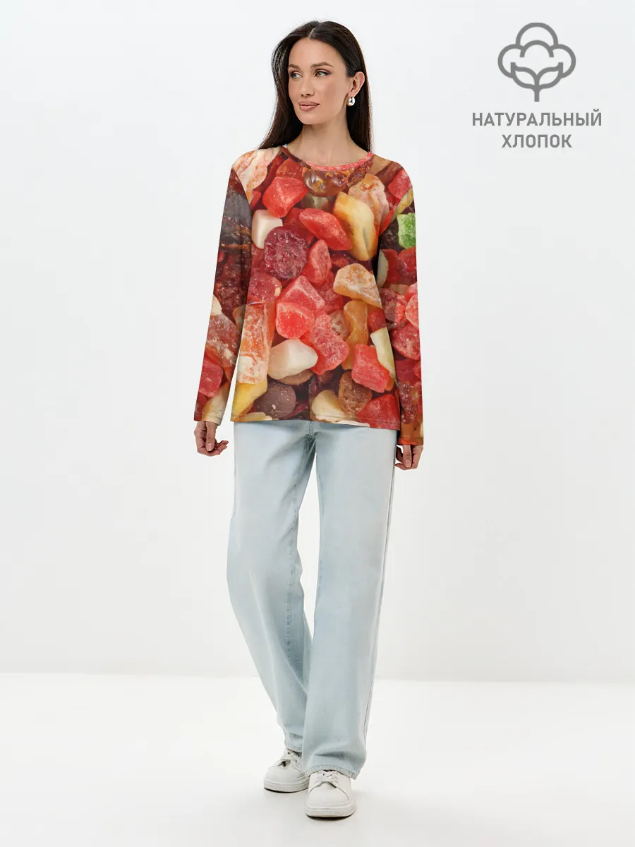 Лонгслив женский. Хлопок / Цукаты