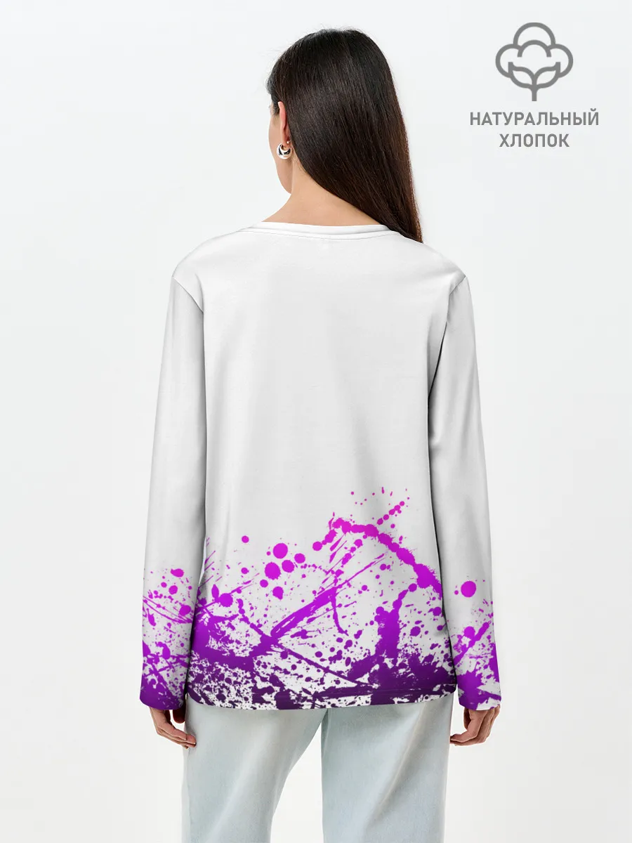 Лонгслив женский. Хлопок / Danganronpa purple