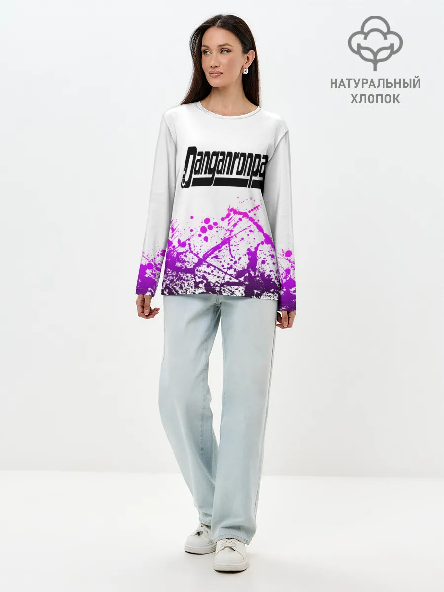 Лонгслив женский. Хлопок / Danganronpa purple