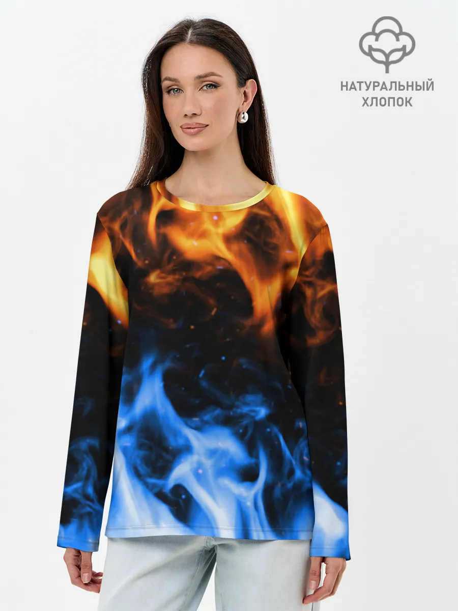 Лонгслив женский. Хлопок / БИТВА ОГНЕЙ