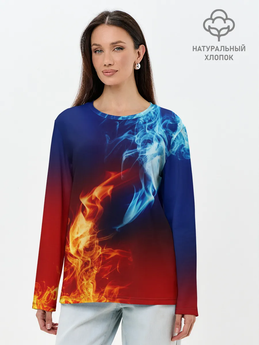 Лонгслив женский. Хлопок / БИТВА ОГНЕЙ