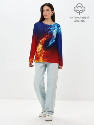 Лонгслив женский. Хлопок / БИТВА ОГНЕЙ