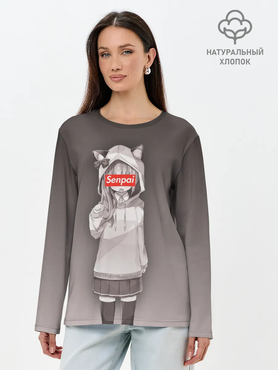 Лонгслив женский. Хлопок / Senpai,