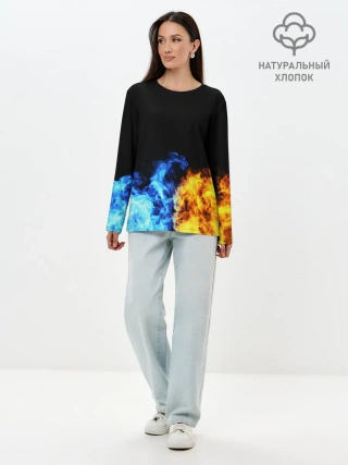 Лонгслив женский. Хлопок / БИТВА ОГНЕЙ
